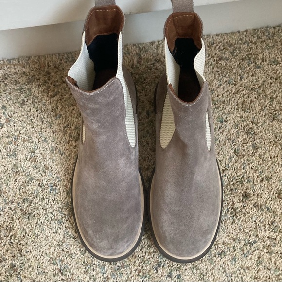 Bueno Free People Suede Chelsea Boots Purple & Cream Sz 39 - Picture 5 of 11